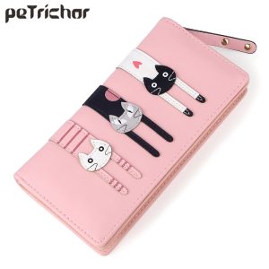 Envelope Women Wallet Cat Cartoon Wallet Long Creative Female Card Holder PU Wallet Coin Purses Girls